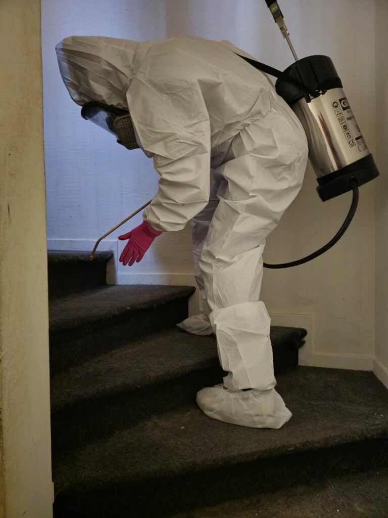 Technicien en train de traiter des nuisibles